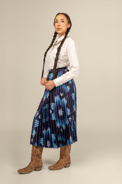 【BAON】Palm Pleated Midi Skirt BYELLOWTAIL-MaxiStarQuiltDress