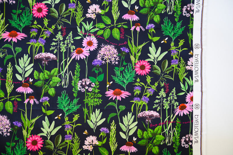 Cotton Fabric - Botanical Bloom in Navy