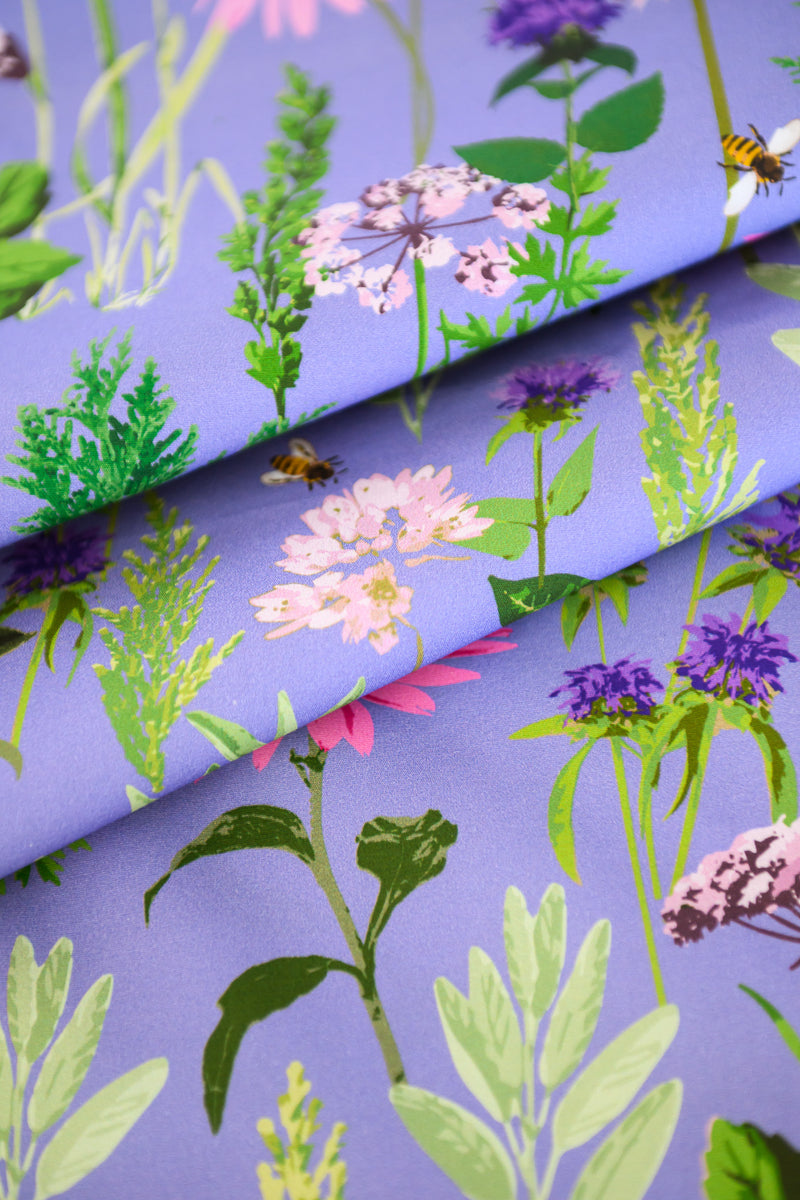 Cotton Fabric - Botanical Bloom in Periwinkle