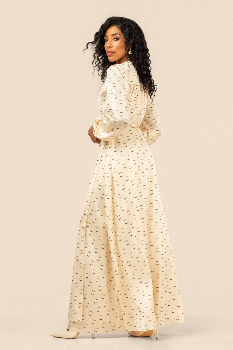 ivory wrap dress with sleeves Florence wrap dress