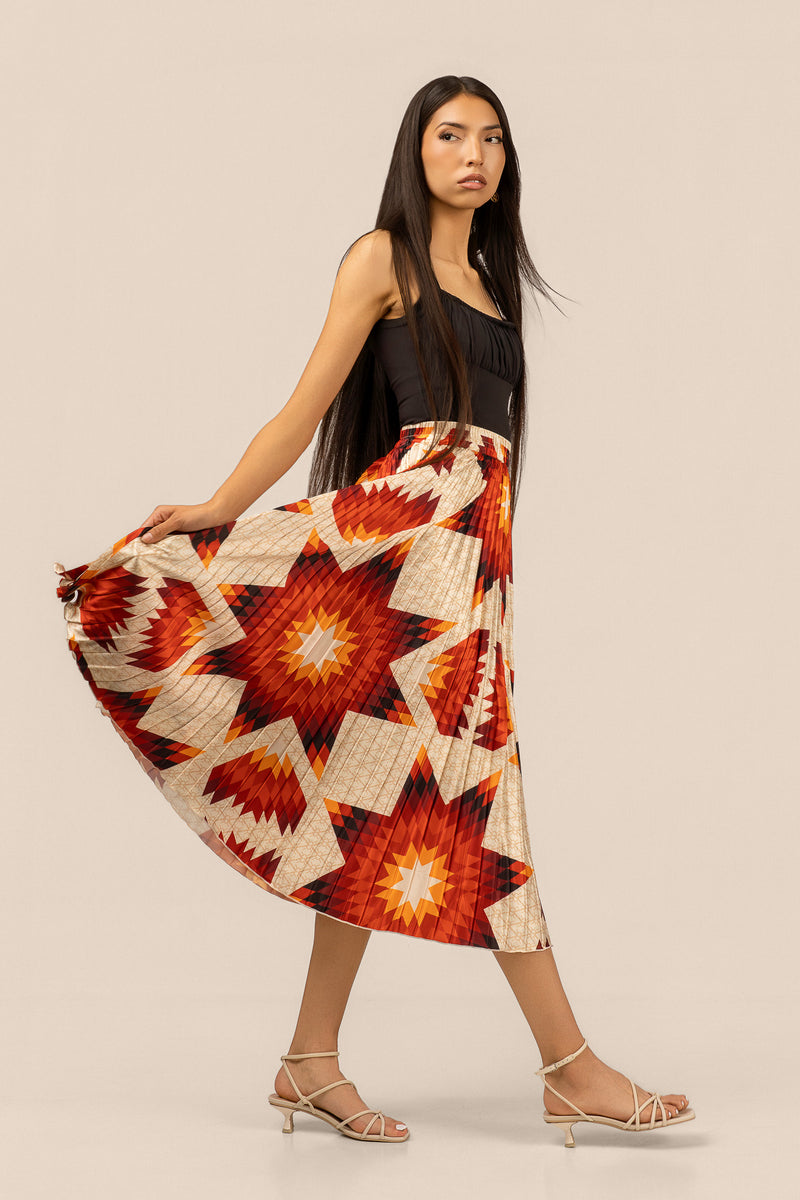 Pleated Midi Skirt - Ivory