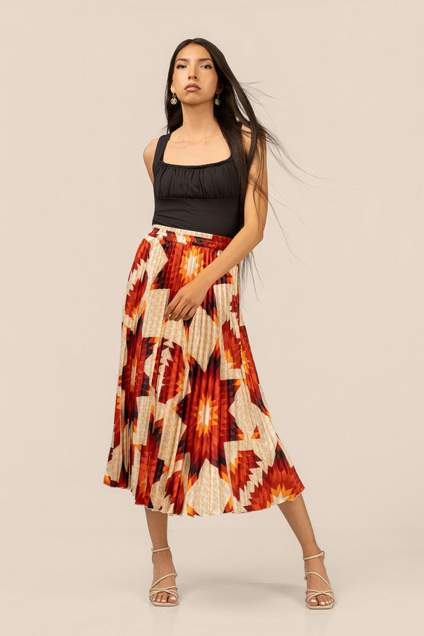 Pleated Midi Skirt - Ivory
