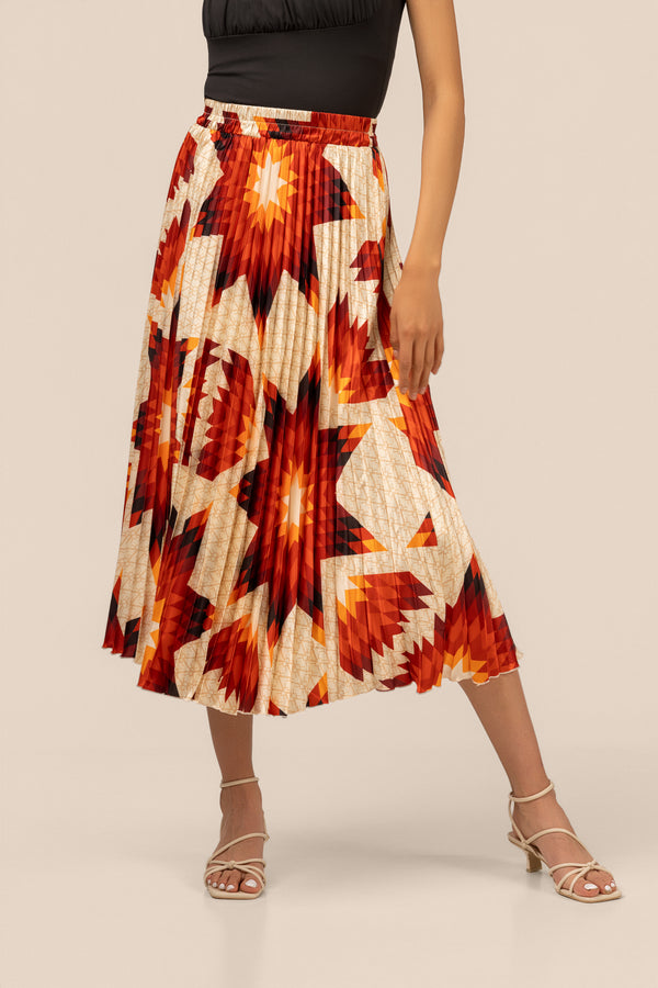Pleated Midi Skirt - Ivory