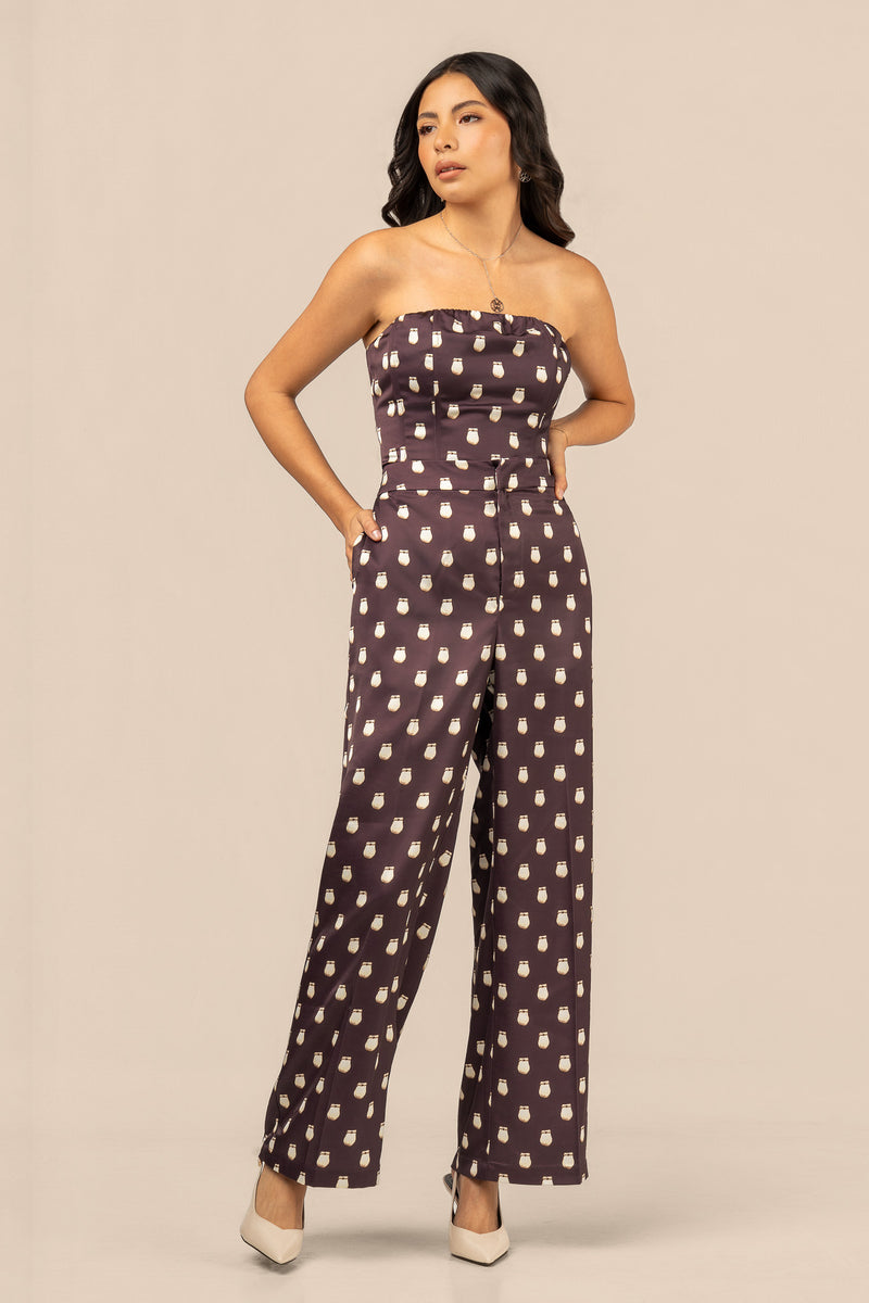 Elk Ivory Satin Corset Top - Fig