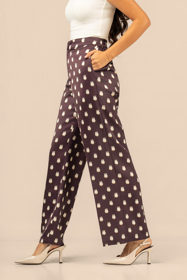 Elk Ivory Satin Suit Pant - Fig