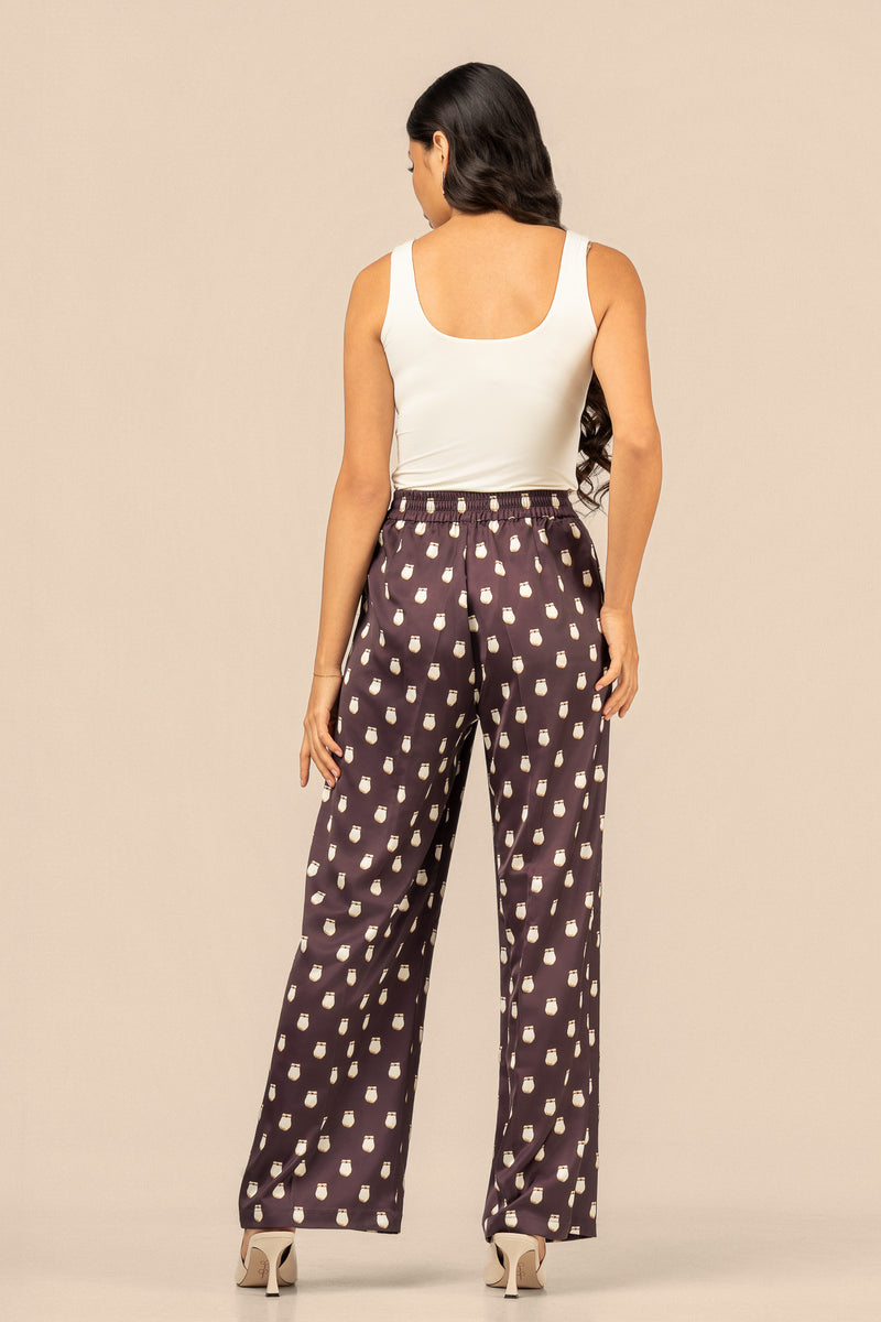 Elk Ivory Satin Suit Pant - Fig