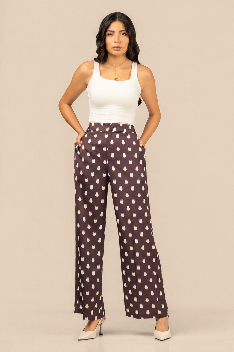 Elk Ivory Satin Suit Pant - Fig