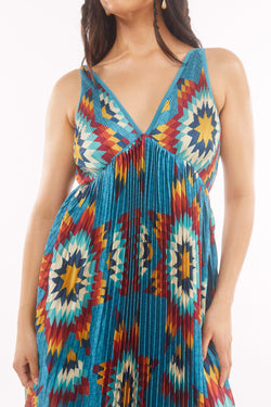 Maxi Star Quilt Dress - Teal