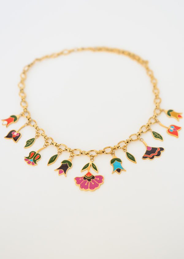 Floral Bloom Charm Necklace