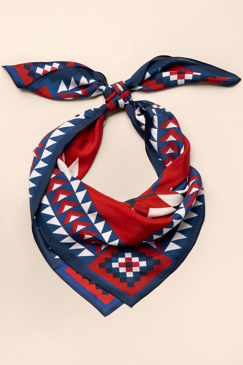 Brave Star Silk Scarf - Red