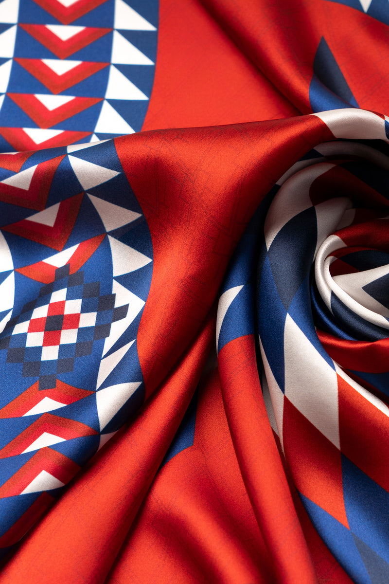 Brave Star Silk Scarf - Red