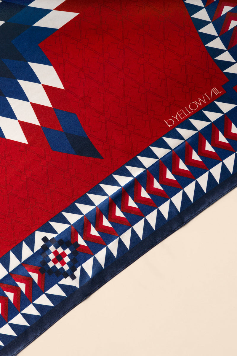 Brave Star Silk Scarf - Red