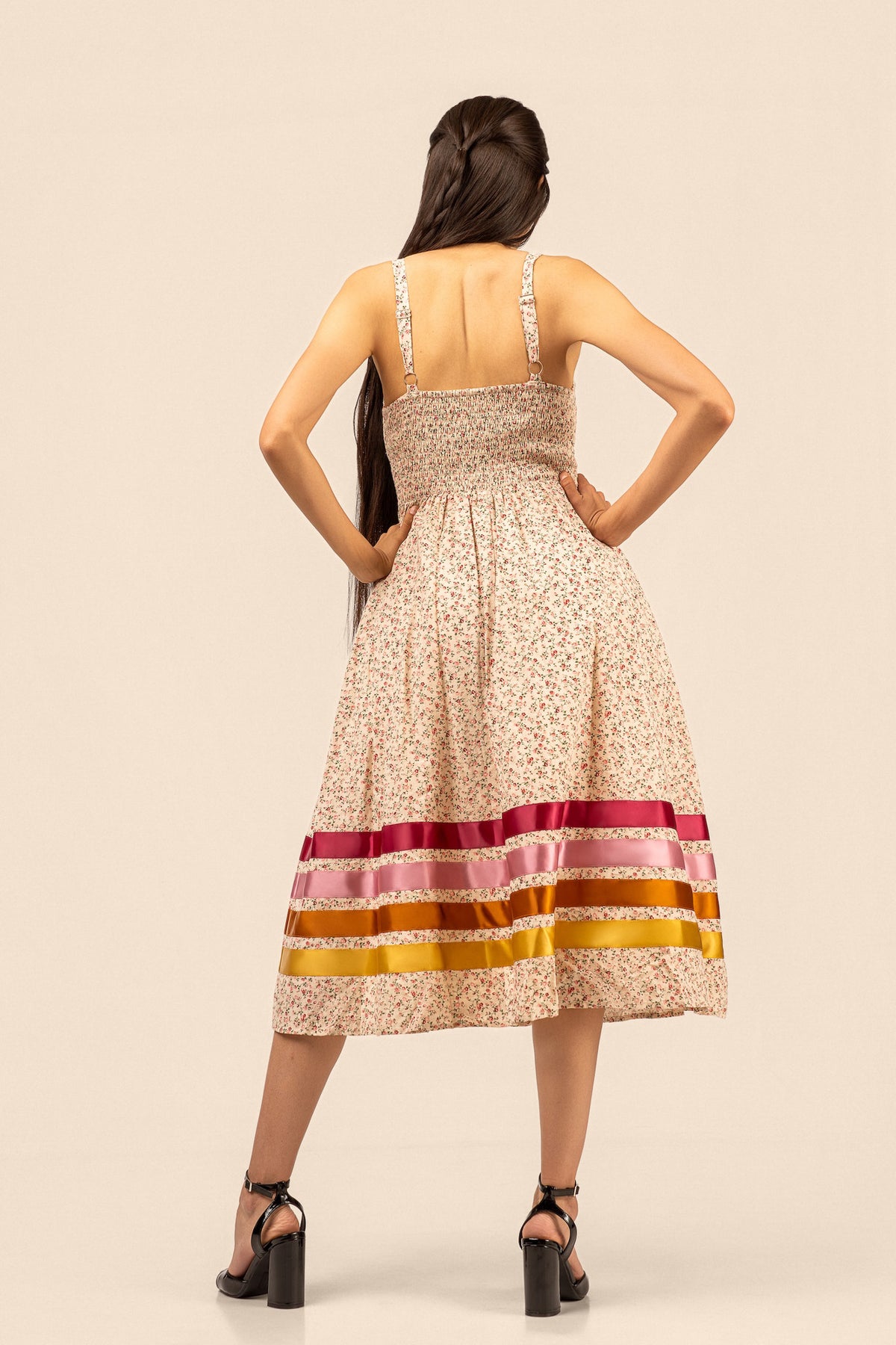 Corset Midi Ribbon Dress