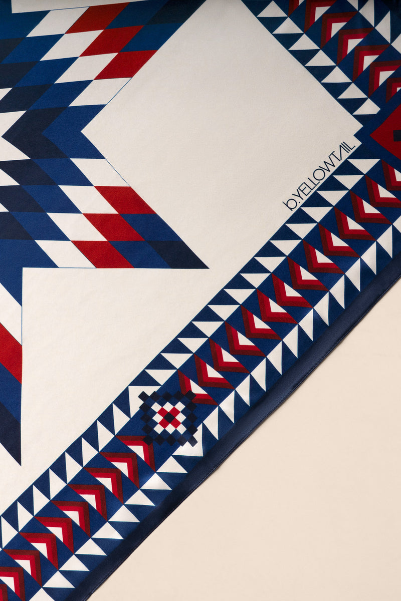 Freedom Star Silk Scarf - White