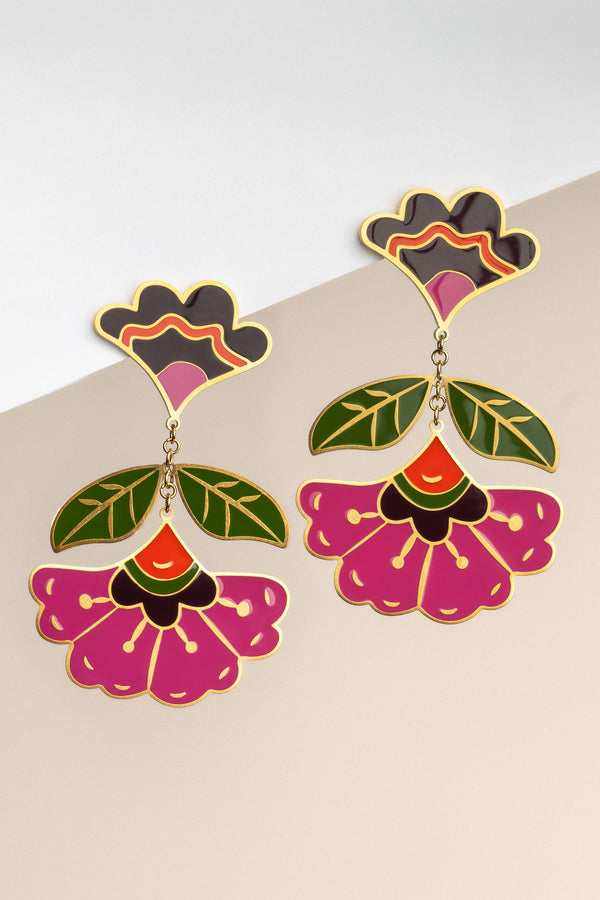 Floral Bloom Statement Earrings