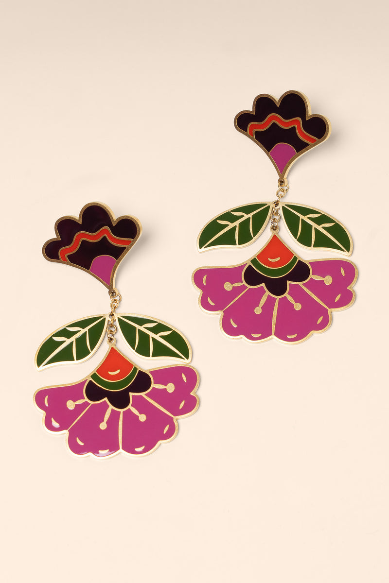 Floral Bloom Statement Earrings