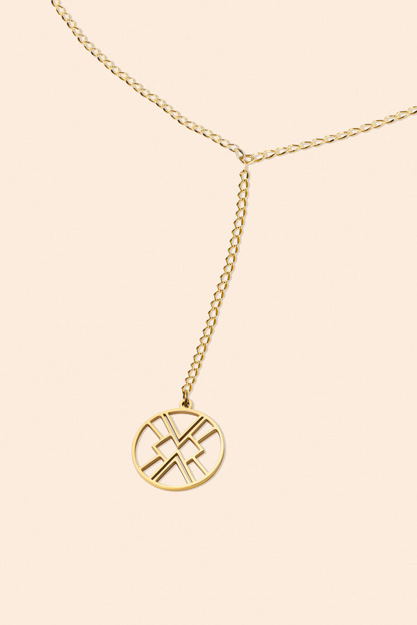B.Yellowtail Emblem Drop Necklace - Gold