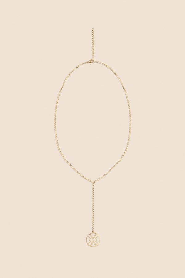 B.Yellowtail Emblem Drop Necklace - Gold