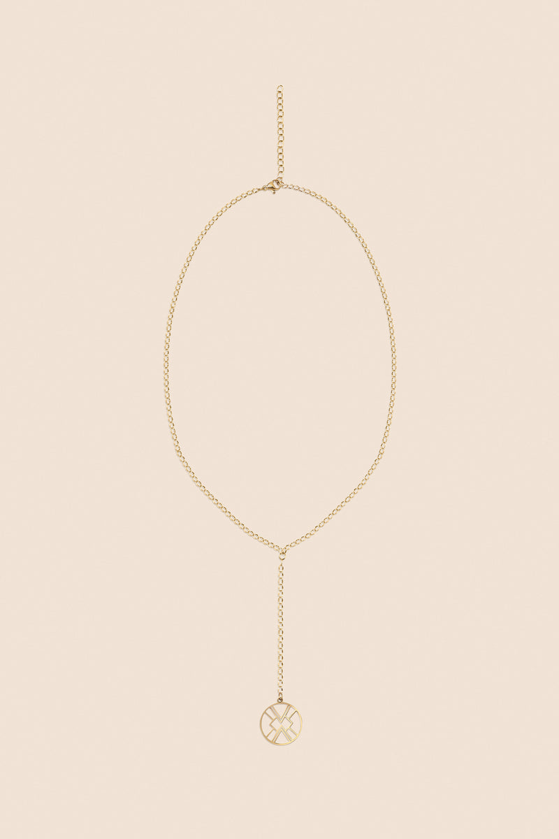 B.Yellowtail Emblem Drop Necklace - Gold