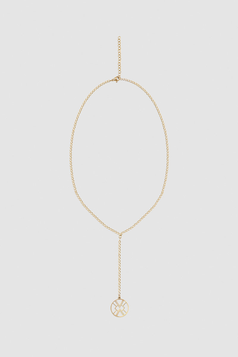 B.Yellowtail Emblem Drop Necklace - Gold