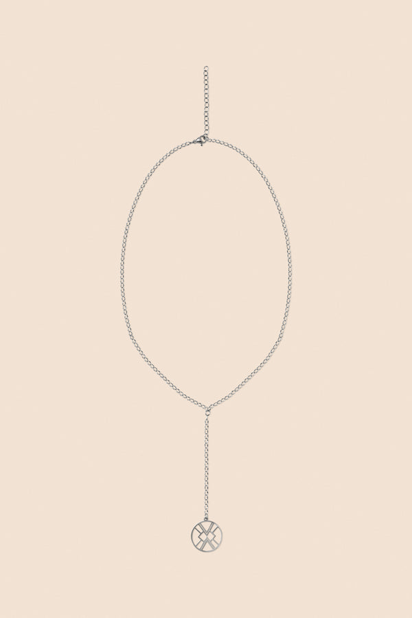B.Yellowtail Emblem Drop Necklace - Silver