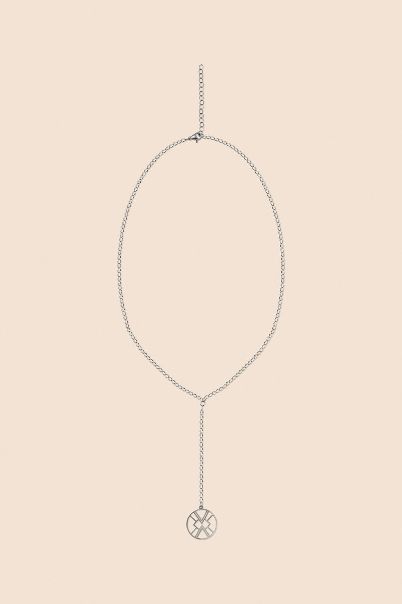 B.Yellowtail Emblem Drop Necklace - Silver