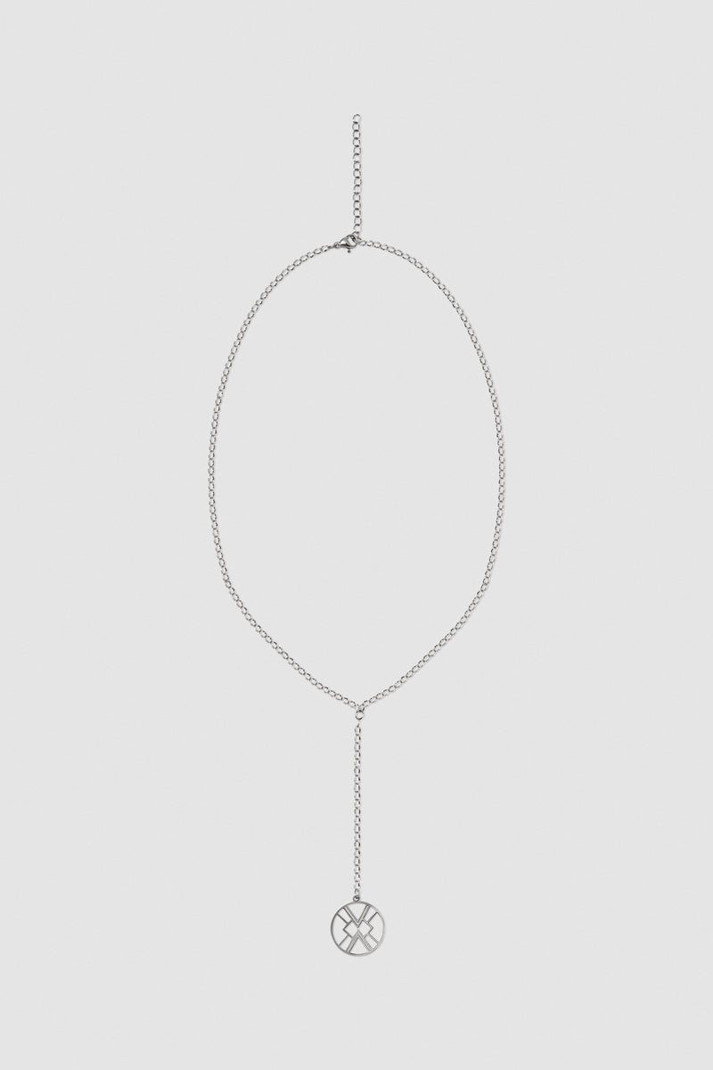 B.Yellowtail Emblem Drop Necklace - Silver