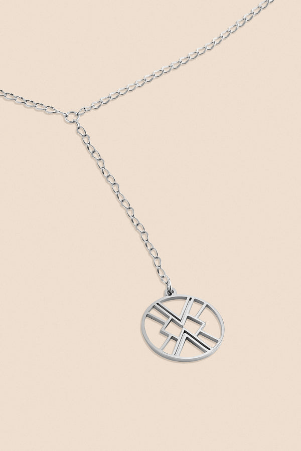 B.Yellowtail Emblem Drop Necklace - Silver