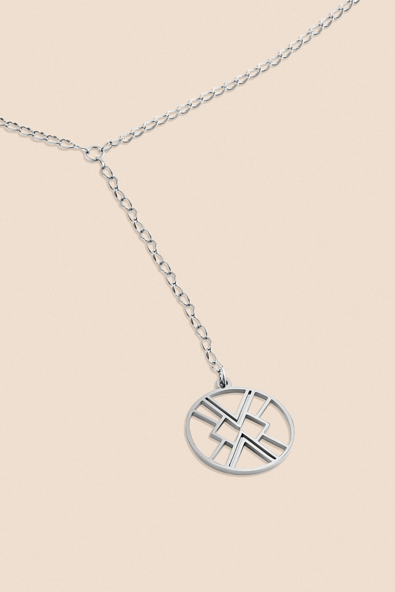 B.Yellowtail Emblem Drop Necklace - Silver
