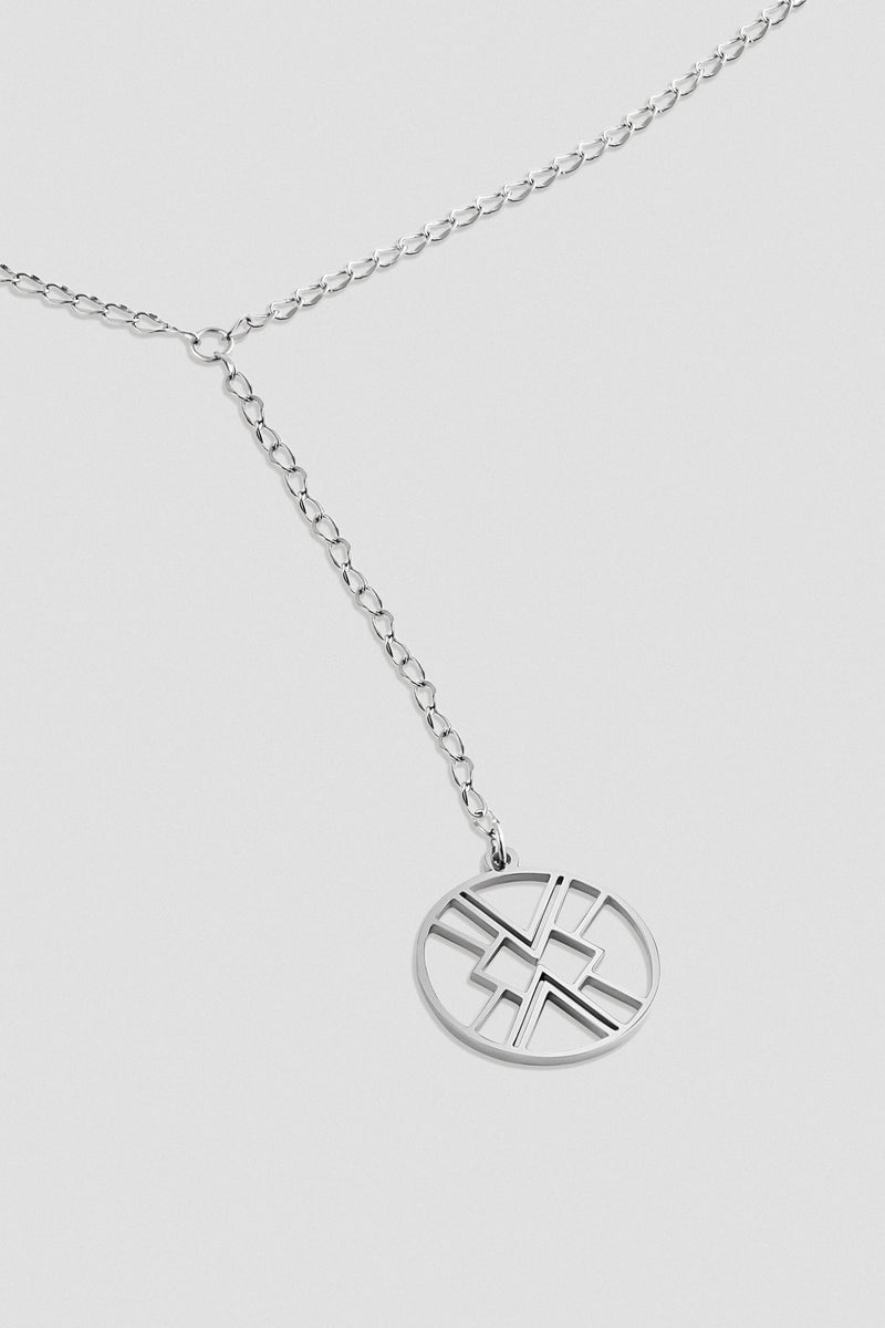 B.Yellowtail Emblem Drop Necklace - Silver