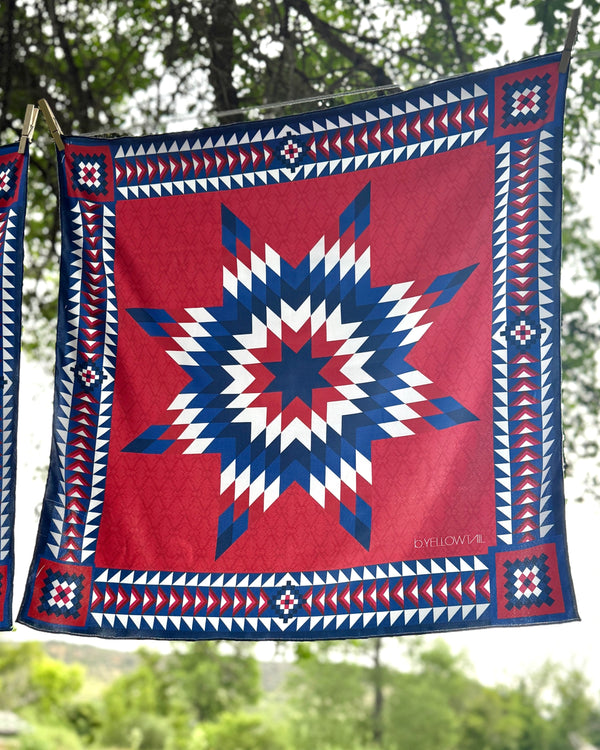 Brave Star Silk Scarf - Red