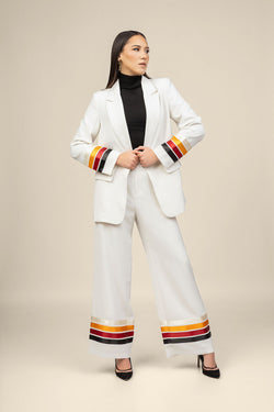 Power Suit Ribbon Blazer - Ivory