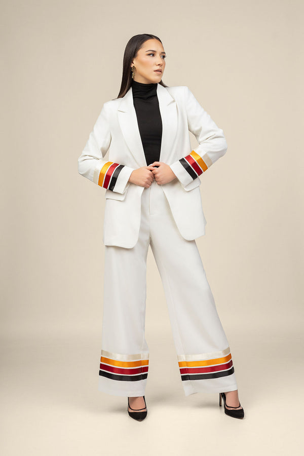 Power Suit Ribbon Blazer - Ivory