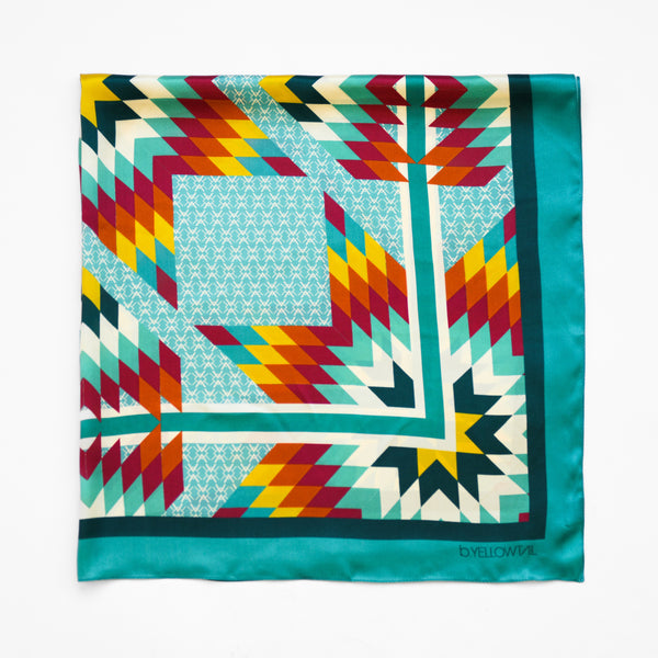 BRIGHT STAR/SILK BANDANA MOTIF SCARF GRAY main image 0