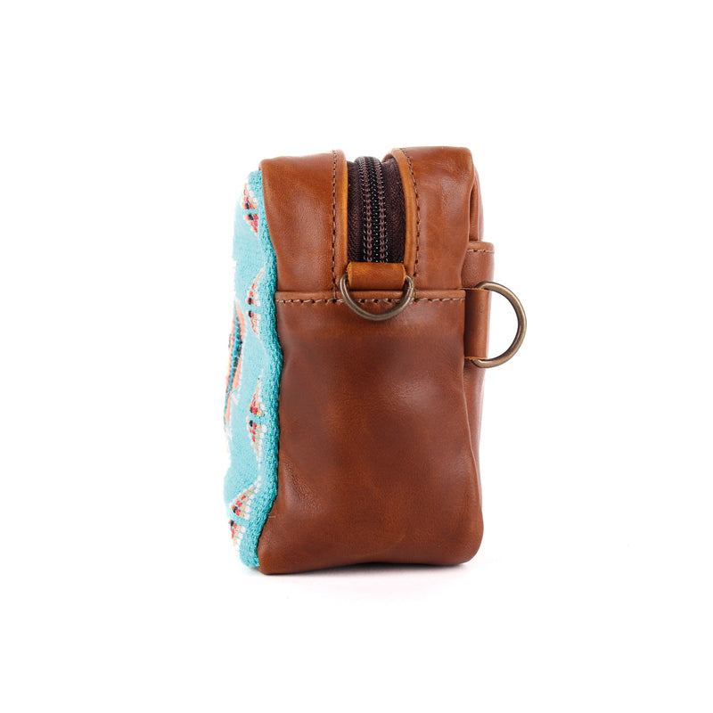 H&S Wander Crossbody - Turquoise Panel - Cafe