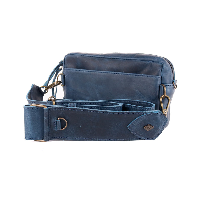 H&S Wander Crossbody - Turquoise Panel - Navy