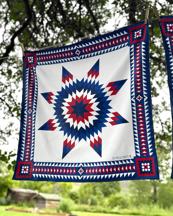 Freedom Star Silk Scarf - White