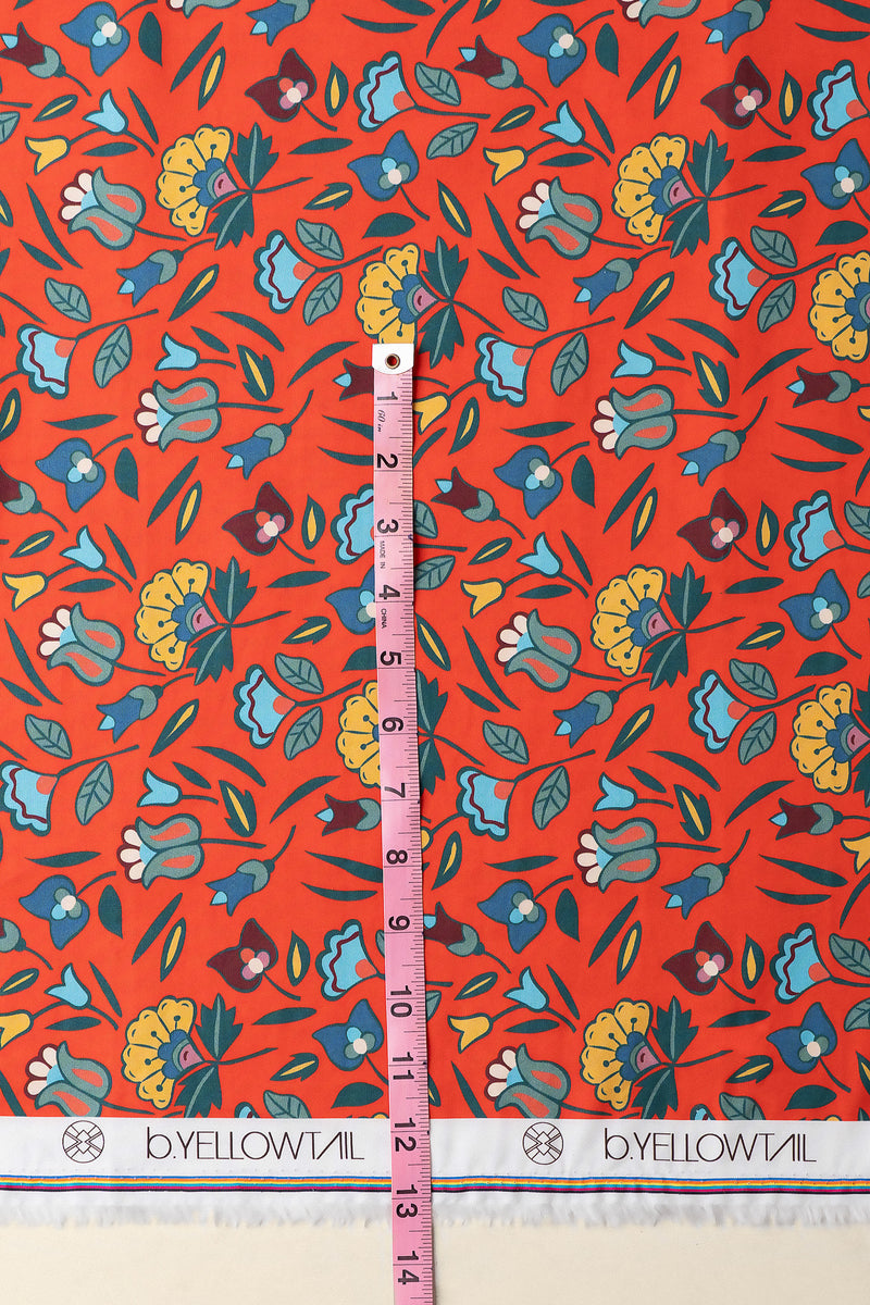 Cotton Fabric - Mountain Crow Florals Red