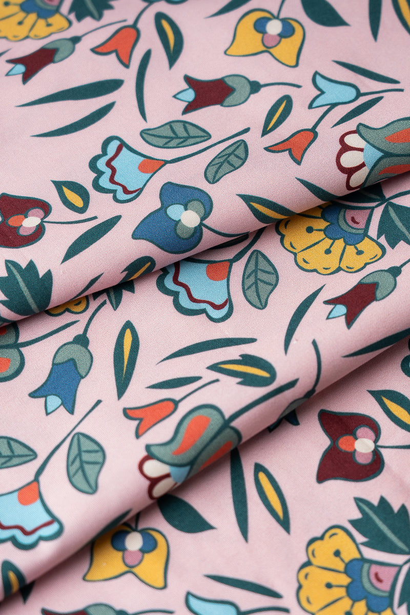 Cotton Fabric - Mountain Crow Florals Pink