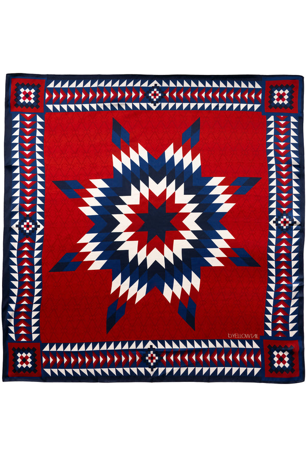 Brave Star Silk Scarf - Red