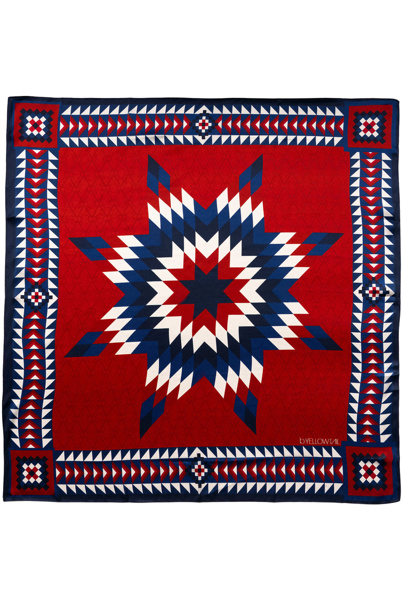 Brave Star Silk Scarf - Red