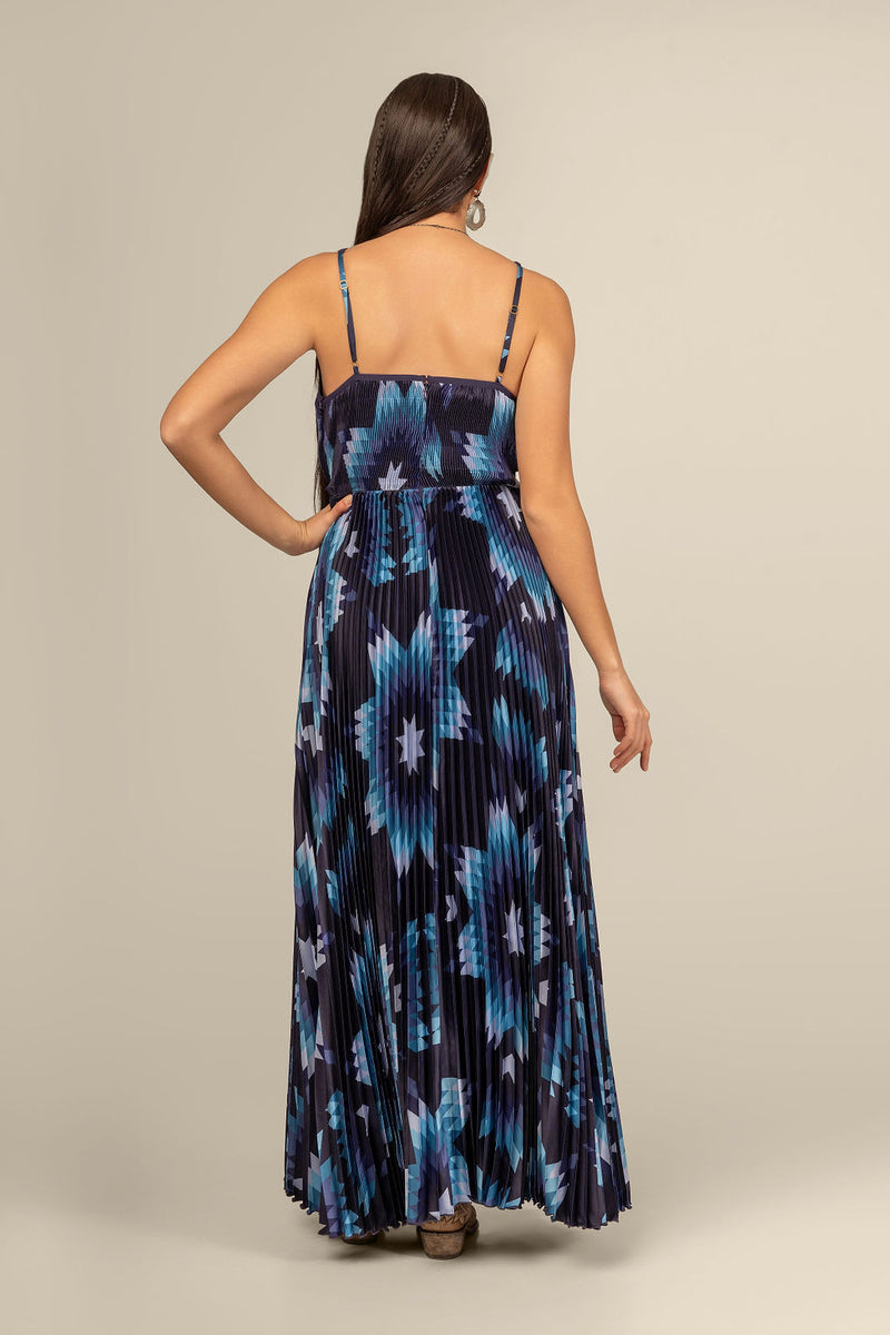 Maxi Star Quilt Dress - Navy