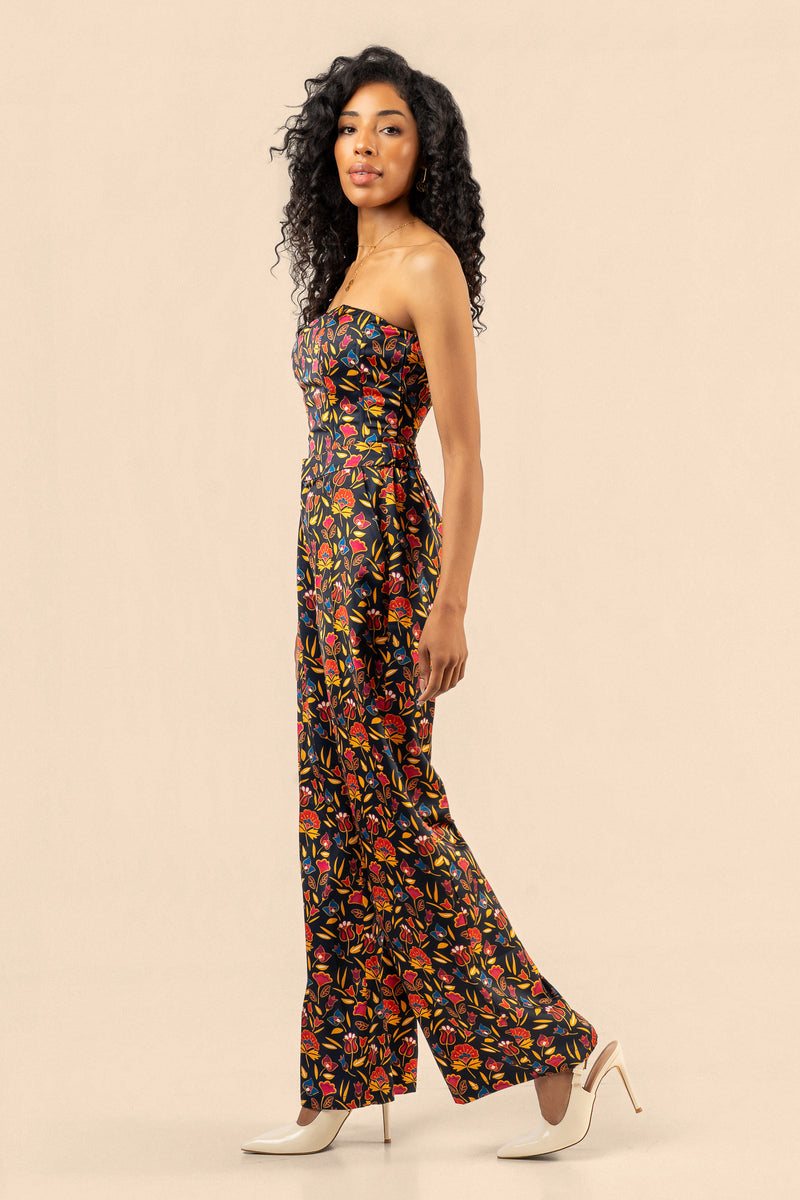 Floral Corset Top- Navy