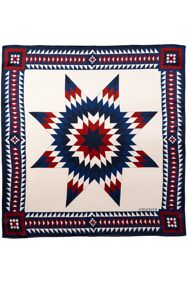 Freedom Star Silk Scarf - White