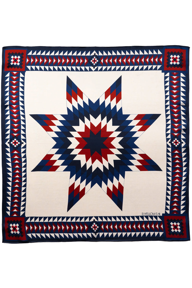 Freedom Star Silk Scarf - White