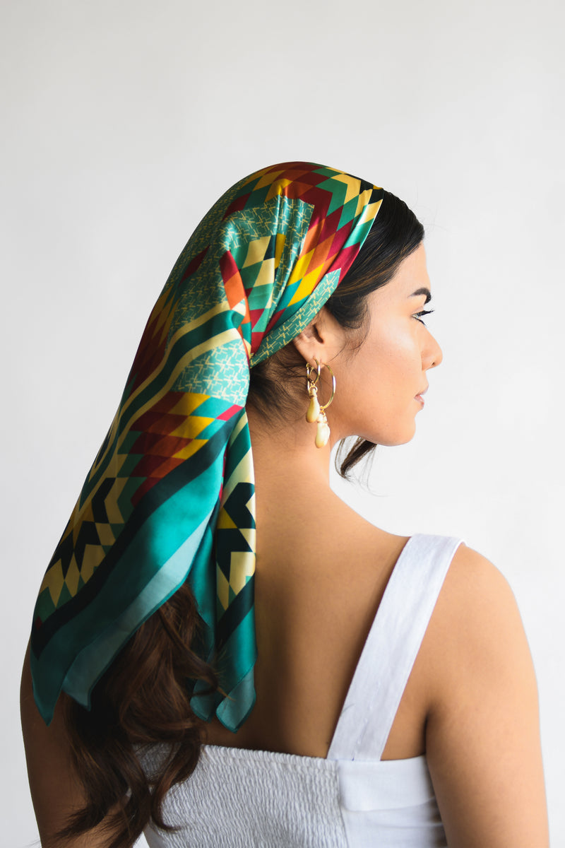 Large Satin Scarf/silky Hair Scarf/floral Neck Scarves/turban 