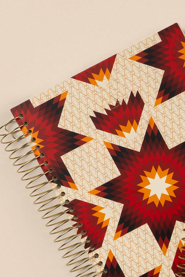 Star Quilt Notebook - Red/Ivory