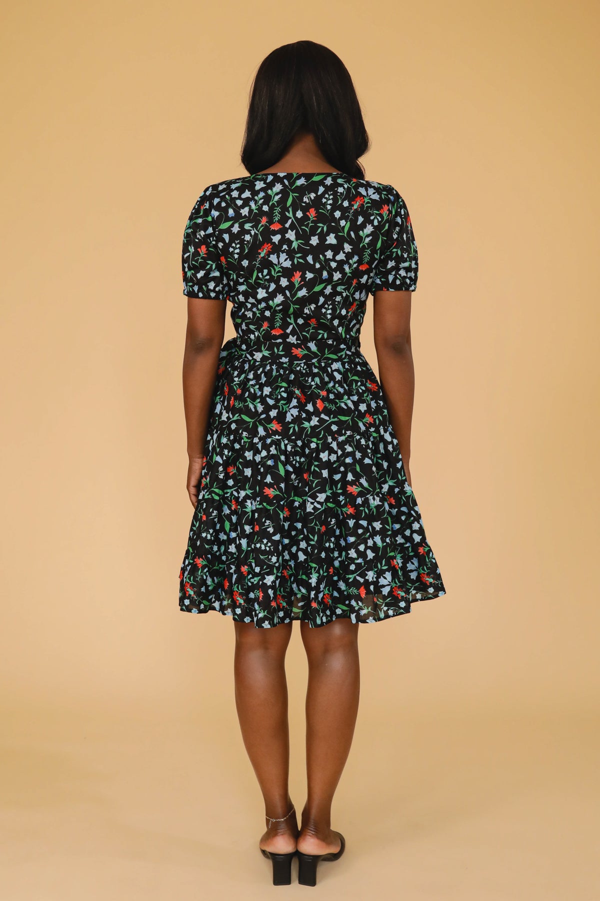 POPPY FLOWER RIBBON TIERED SKIRT