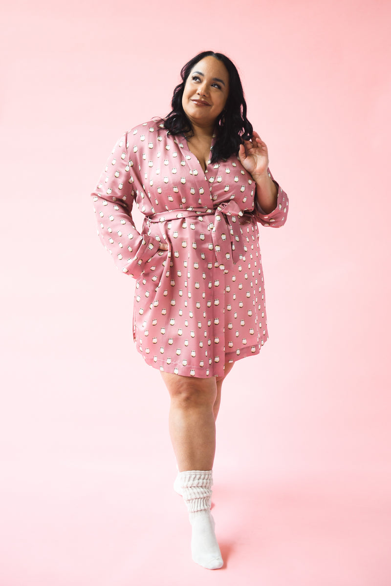 Silk Robe - Pink - B.YELLOWTAIL