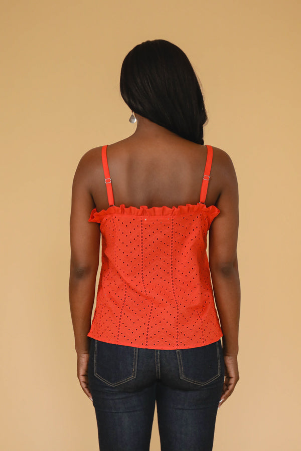 Eyelet Cami Top - Poppy - B.YELLOWTAIL